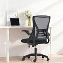 Sedia da Ufficio Ergonomica Girevole 59,5x56x93-103 cm con Braccioli Ribaltabili in Rete Traspirante Nero      