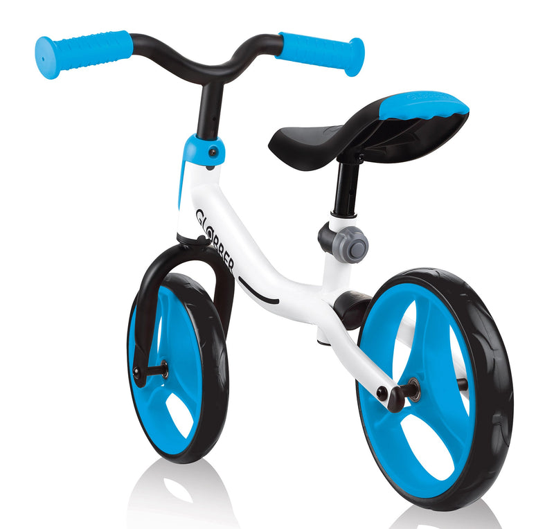 Bicicletta Pedagogica per Bambini 10" Senza Pedali Globber Go Bike Bianco e Azzurro