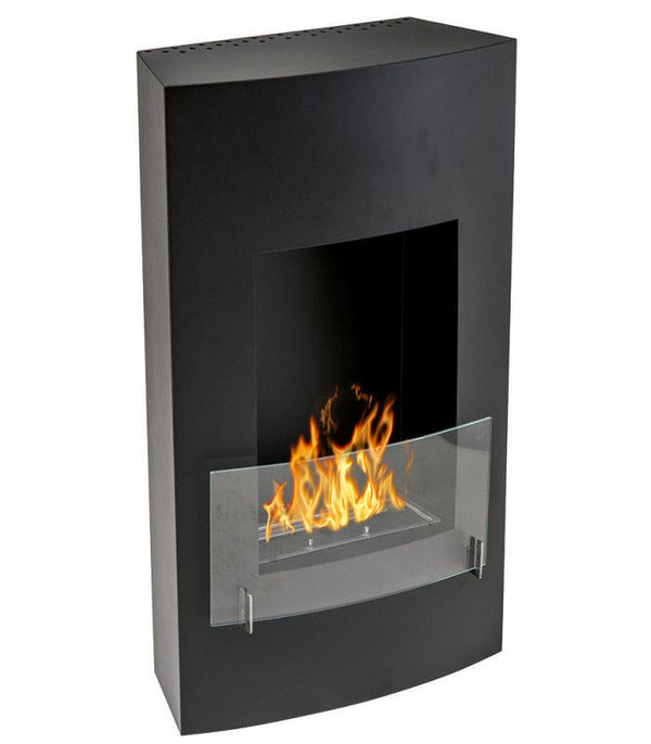 sconto Bioethanol Wandkamin 80x47 cm Karlsen Alleghe Schwarz