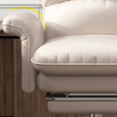 Sedia Poltrona da Ufficio Presidenziale Imbottita con Poggiapiedi Beige