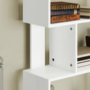 Libreria Asimmetrica a S a 5 Livelli 80x24x159 cm in Legno Bianco   