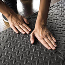 Tappeto Puzzle per Palestra Gioco 4 Pezzi 60x60 cm Nero Mandorlato