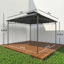 Gazebo da Giardino 300x300x285 cm con Doppio Tetto in Poliestere e Metallo Grigio Scuro      