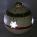 Sfera resina con led fiocco di neve verde e rosso cm Ø24xh25