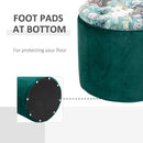 Pouf Contenitore Poggiapiedi Ø51x38 cm in Tessuto  Verde