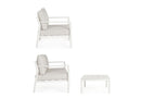 Set 4 Pezzi Salotto da Giardino con Divano 2 Poltrone e Tavolino in Alluminio e Spun Poly Sirius Vapor 