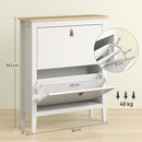 Scarpiera Slim per 14 Paia di Scarpe 80x24x95,5cm 2 Cassetti Bianco   