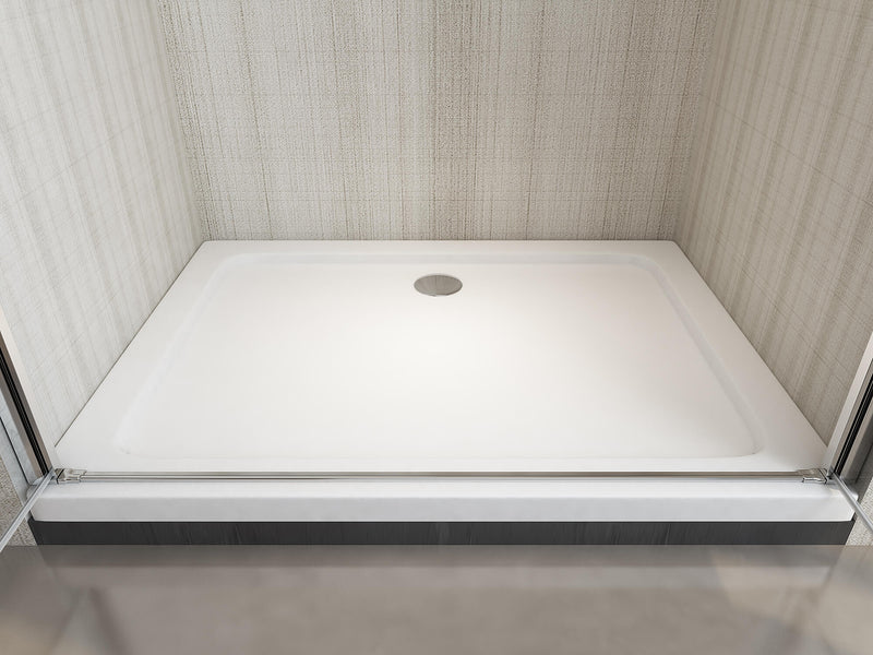 Porta Parete Doccia 2 Ante Battenti in Cristallo 6mm H190 Saloon Varie Misure