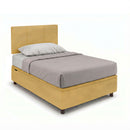 Letto 1 Piazza e Mezza Contenitore Imbottito Microfibra Ocra Boxmax Testata Square Varie Misure