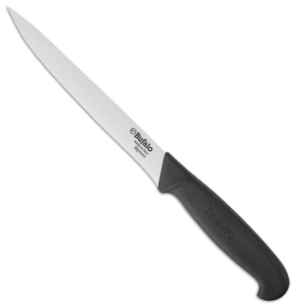 sconto Messer zum Filetieren von Fisch Klinge 18 cm Büffel S917/18 Schwarzer Griff