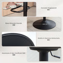 Set 2 Sgabelli da Bar 53,5x46x103 cm con Altezza Regolabile e Seduta Girevole in Tessuto Beige      