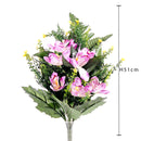 Set 4 Bouquet Artificiali Frontale di Orchidee Altezza 51 cm Viola