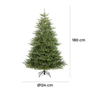 Albero di Natale Artificiale Realistico 180 cm 836 Rami Montaggio a Ombrello Verde