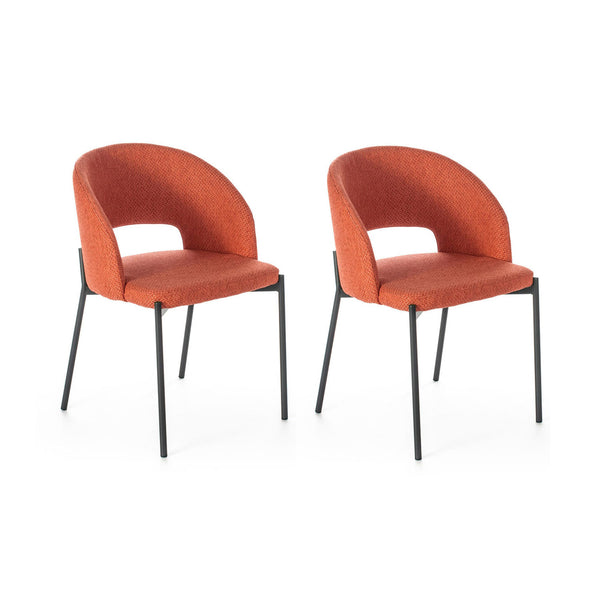 Set 2 Sedie 52x55,5xH78,5 cm in Tessuto Greta Arancio sconto