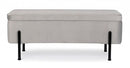 Panca Fondo Letto 2 Posti 110x42x42 cm con Vano Contenitore Irina Grigio Chiaro