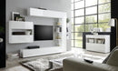 Credenza Mobile Soggiorno 1 Anta 2 Vani 111x42x82 cm TFT Akira Bianco Lucido