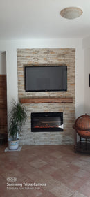 Camino Elettrico da Incasso 54,4x91,5x14 cm Effetto Fiamma 1500W Adeli