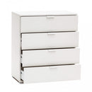 Mobiletto 4 Cassetti Bianca 75x38x85 h cm in Truciolare bilaminato Bianco
