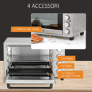 Forno Elettrico da 32L Regolazione Temperatura e Timer 3 Modalità di Cottura e Accessori Argento      