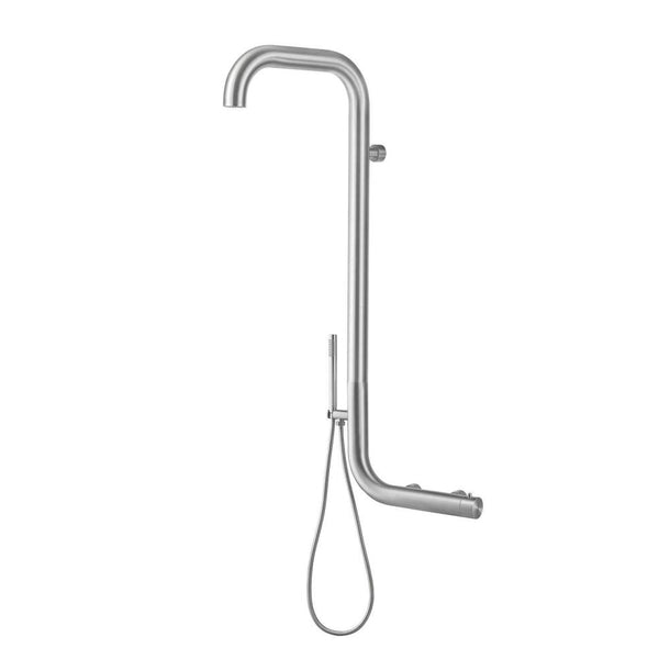Wand-Gartendusche mit Doppelmischer und Sined Arborea Inox-Handbrause sconto