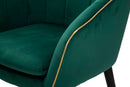 Poltrona Paris 62x58x78 cm in Legno Spugna Metallo e Poliestere Verde e Oro