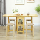 Set 4 Sgabelli con Seduta Imbottita Rotondi e Impilabili Ø40x45 cm in Legno Cachi  