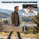 Set 2 Rampe di Carico Pieghevoli 180x25,5x6,5 cm Portata 400 kg Totale in Metallo Argento      