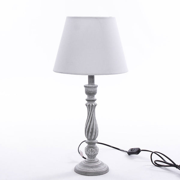 Lampada da Tavolo Ø25xH41 cm in MDF Design Classico Grigia sconto