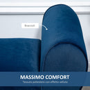 Panca Pouf Contenitore Imbottita 118x42x66 cm in Tessuto Blu
