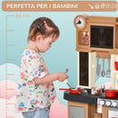 Cucina Giocattolo per Bambini 63x35x84 cm con 58 Accessori Grigio e Marrone
