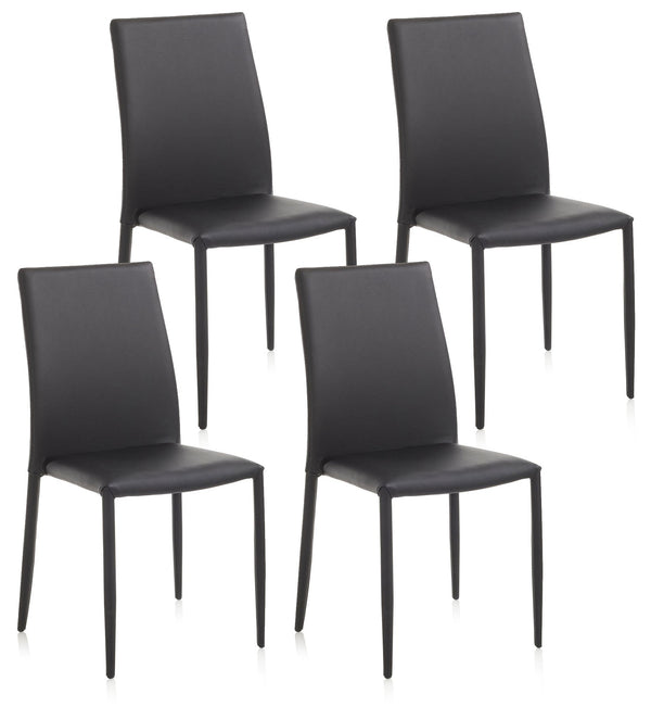 Satz mit 4 Stühlen 43,5 x 46,5 x 90,5 cm in schwarzem Kunstleder acquista
