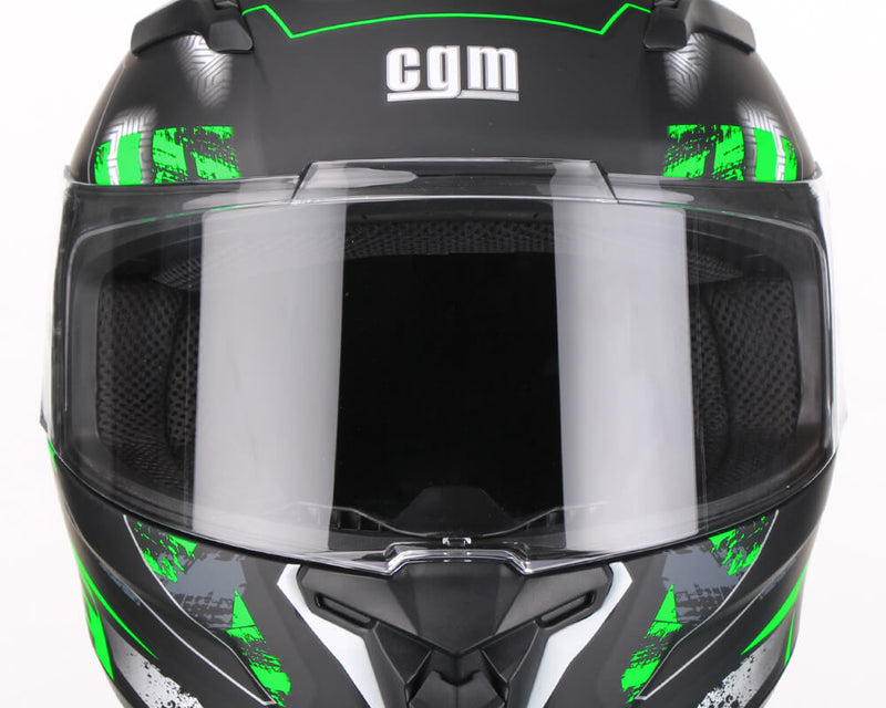 Casco Integrale per Scooter Visiera Lunga CGM Jerez 307G Verde Fluo Opaco Varie Misure