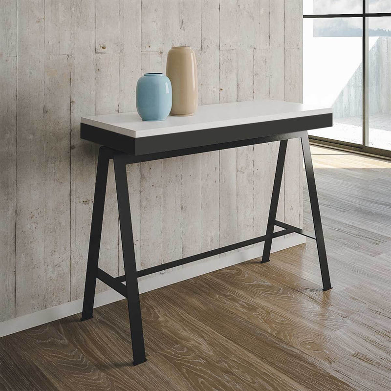 Consolle Allungabile in Legno e Ferro H77x40x90/300cm Itamoby Banco Evolution Bianco Frassino Classica