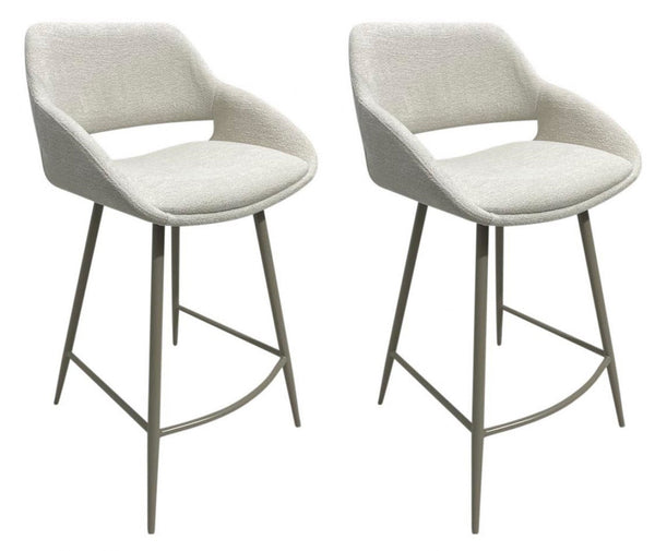 acquista Set 2 Sgabelli da Cucina 50x50x97 cm in Poliestere Florence Moon Bianca