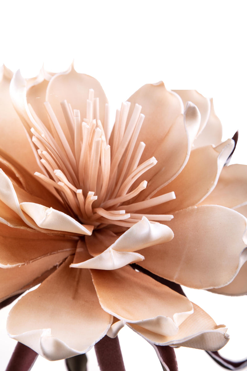 Set 2 Fiori di Ninfea Artificiali Altezza 108 cm Beige