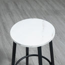 Set Tavolo con 2 Sgabelli in Truciolato MDF e Acciaio Bianco e Nero