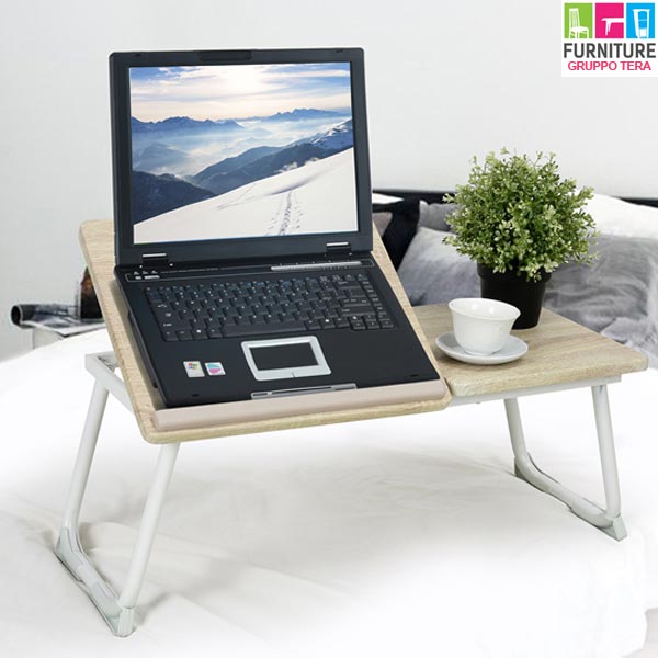online Tavolino Vassoio Pieghevole da Letto Divano 65x30 cm per Notebook PC Laptop