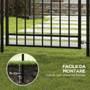 Cancello da Giardino di Sicurezza con Serratura 107x204 cm in Acciaio Zincato Nero  
