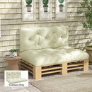 Set 2 Pezzi Cuscini da Giardino per Divani e Pallet 120 cm in Poliestere con Imbottitura Spessa Crema      
