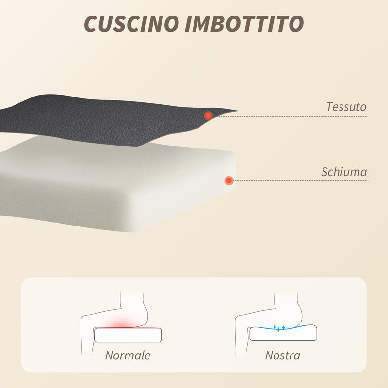 Sedia da Ufficio Operativa Massaggiante a 4 Punti con Riscaldamento e Braccioli Ribaltabili  in Pelle PU Nero  