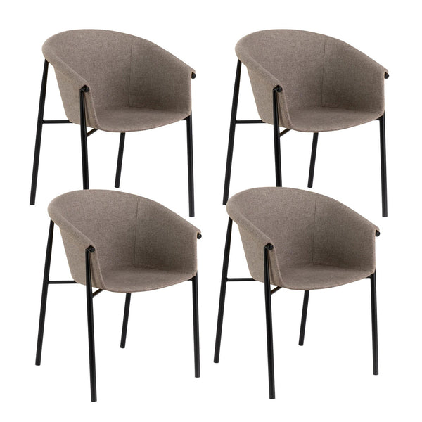 online Set 4 Sedie 58x56xH79 cm in Tessuto Nari Tortora