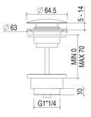 Scarico Lavabo Click-Clack G11/4 Modello Sempre Aperto 