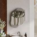 Specchio da Bagno con Armadietto Nuvola 60x13x75 cm in Melamina Moka Chiaro   