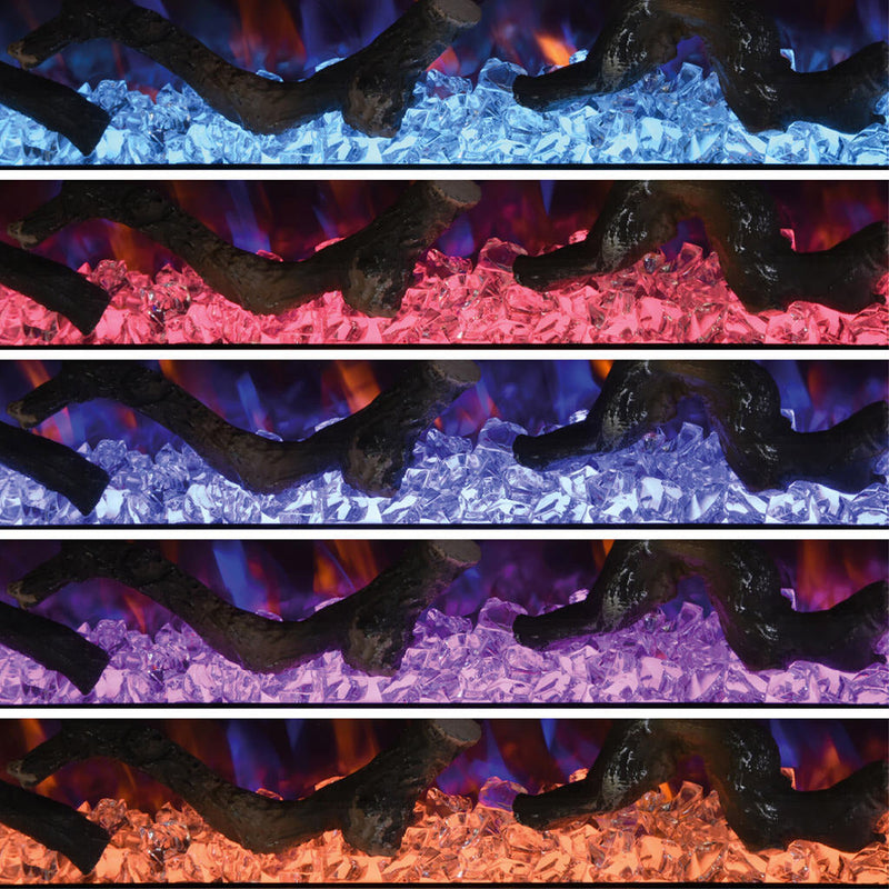 Camino Elettrico da Pavimento Effetto Fiamma 1500W Paige Bianco