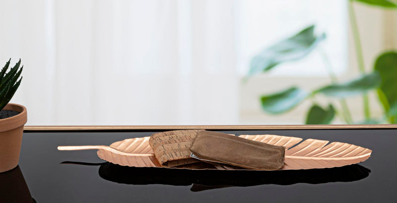 Svuota Tasche Foglia Glam 2 Rame 18x2x55 cm in Ferro 