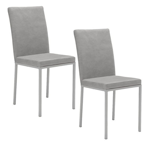 Set 2 sedie Imbottite 42x54x93 cm in Tessuto Ranger Licya Light Grey / Gambe Silver sconto