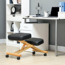 Sedia Ergonomica Posturale con Inginocchiatoio Altezza Regolabile 42x70x42-52 cm in Legno Nero  