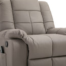 Poltrona Relax con 8 Punti Massaggio e Reclinazione a 165° 94x99x99 cm in Similpelle Grigio