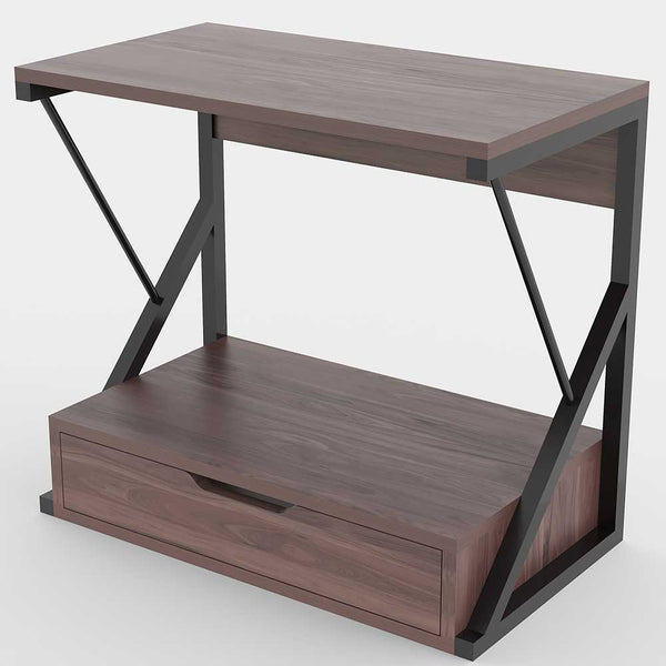 Scaffale Mensola Cucina Mobiletto Porta Microonde Cassetto Metallo Legno Noce online