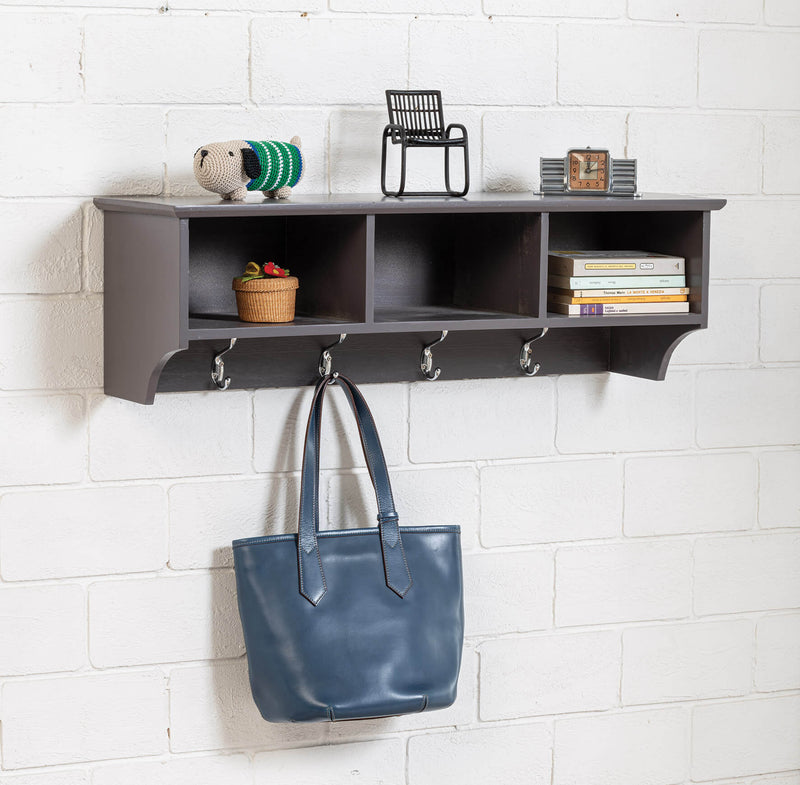 Mensola Appendiabiti in Legno 79x25x25 cm Cortina Grigio